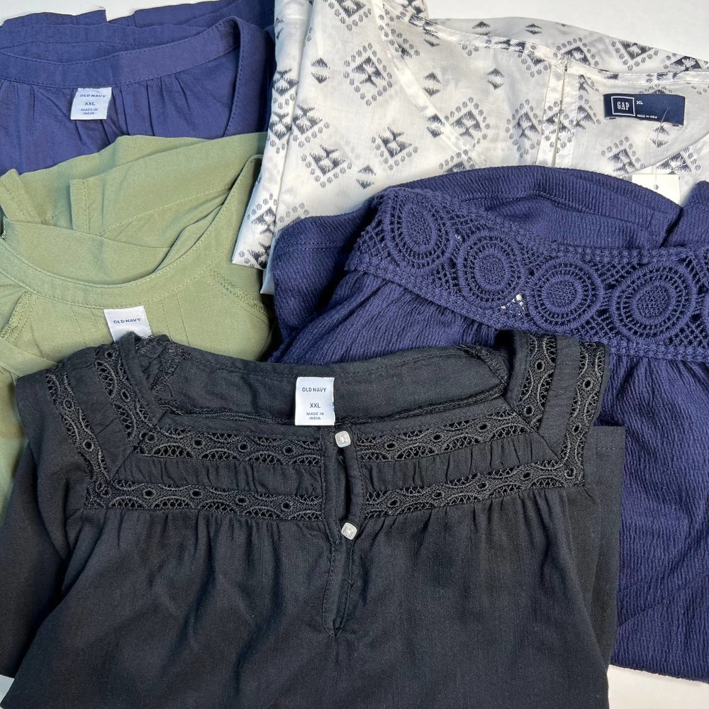 Gap & Old Navy Womens Top Bundle of Five Summer Lightweight Shirts Plus Size XXL